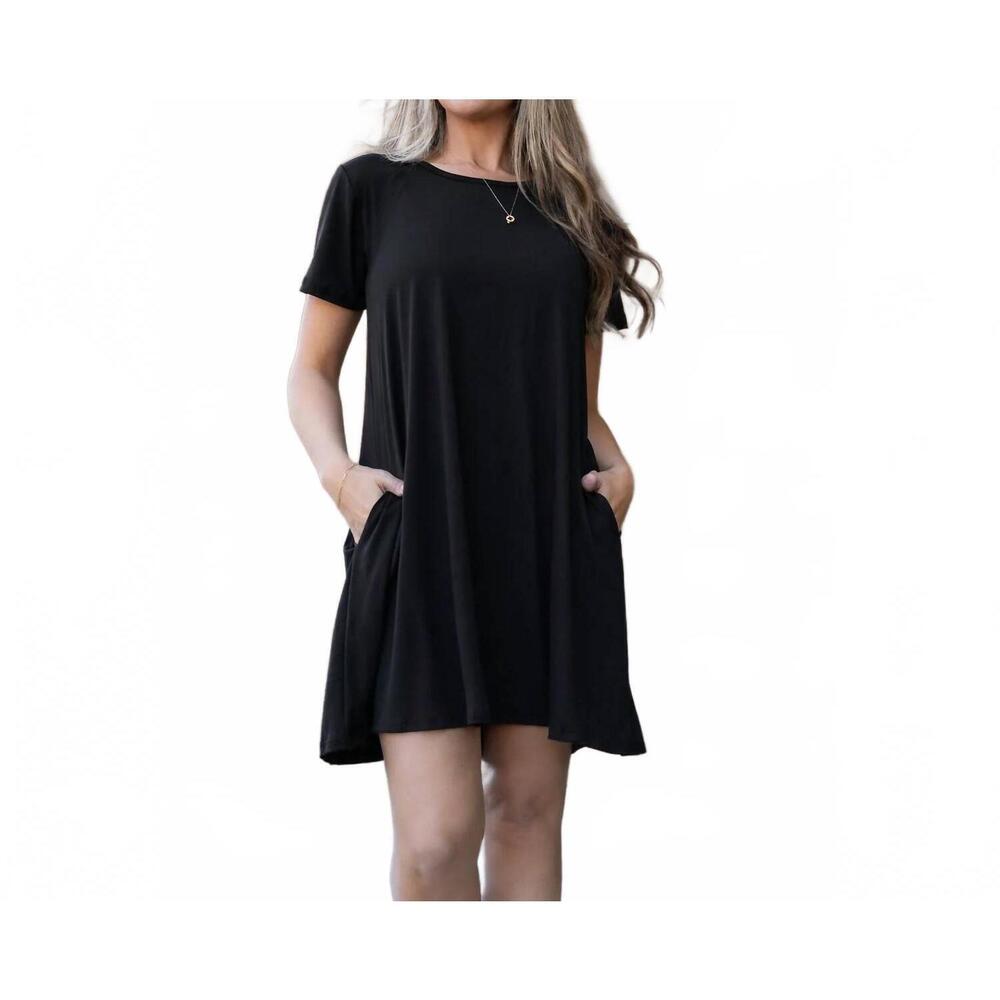 NEW JULIA ROSE iris swing mini dress in black
